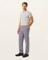 Front view of model wearing Burma Grey Signature Iron Free Khakis, Straight Fit with Stain Defender®.