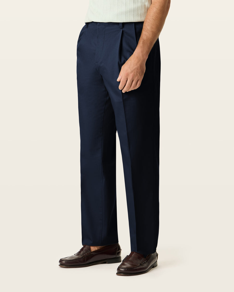 Signature Iron Free Khakis, Pleated, Relaxed Fit with Stain