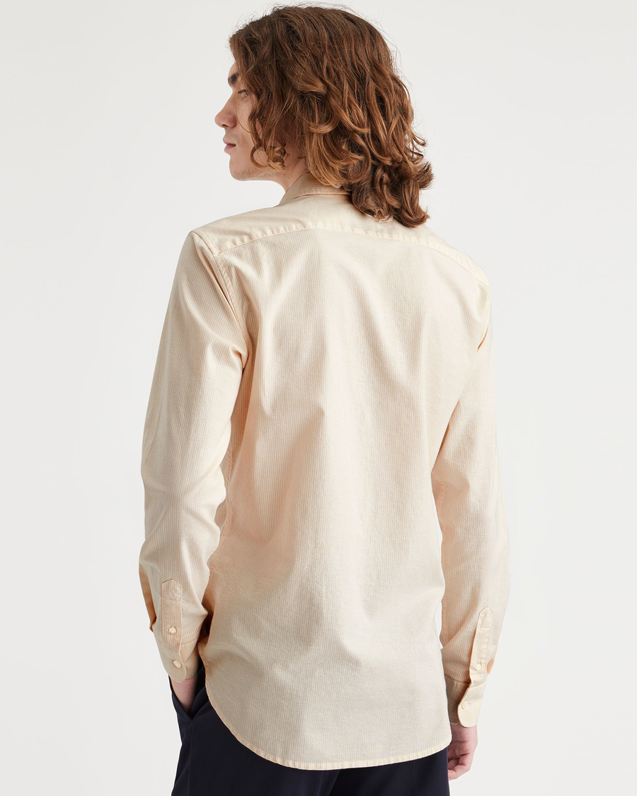 Back view of model wearing Appleblossom Stretch Oxford Shirt, Slim Fit.