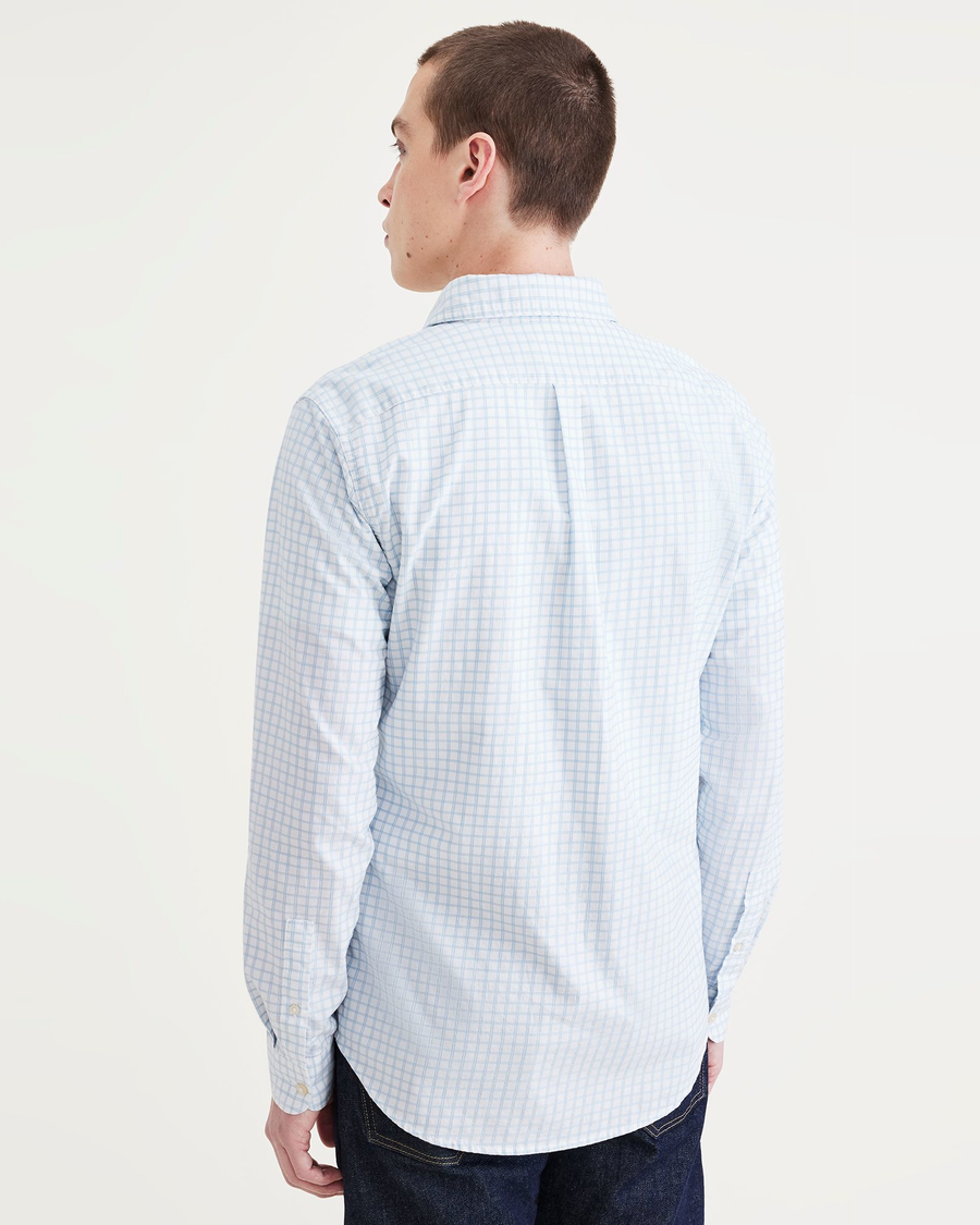 Back view of model wearing Aquatic Bel Air Original Button Up, Slim Fit.