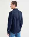 Back view of model wearing Aquatic Navy Blazer Original Button Up, Slim Fit.