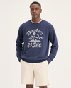 Front view of model wearing Arctic Ice Original Crewneck Sweatshirt, Regular Fit.