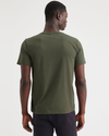 Back view of model wearing Army Green Stencil Graphic Tee, Slim Fit.
