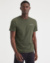 Front view of model wearing Army Green Stencil Graphic Tee, Slim Fit.
