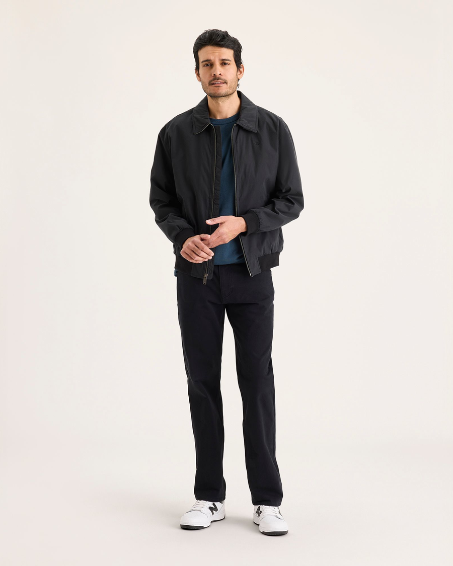 View of model wearing Beautiful Black All-Day 5-Pocket, Straight Fit.