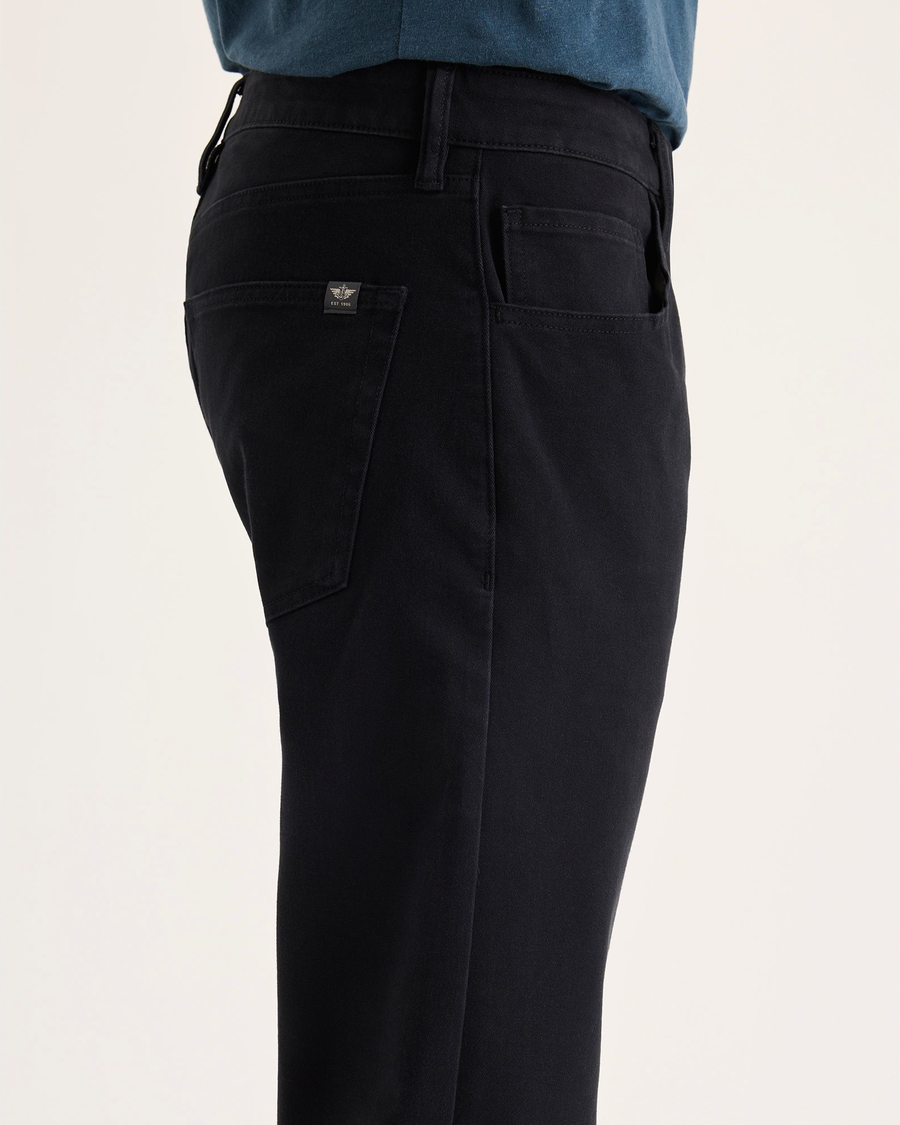 Side view of model wearing Beautiful Black All-Day 5-Pocket, Straight Fit.