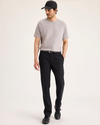 View of model wearing Beautiful Black Go Activeflex Chino, Slim Fit.