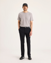 Front view of model wearing Beautiful Black Go Activeflex Chino, Slim Fit.