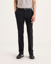 Front view of model wearing Beautiful Black Go Activeflex Chino, Slim Fit.