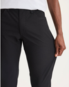 View of model wearing Beautiful Black Go Airweave 5-Pocket, Slim Tapered Fit.