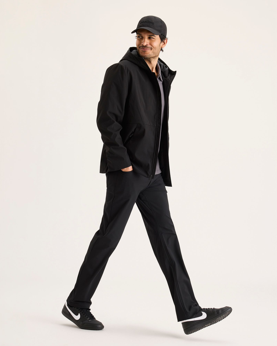 View of model wearing Beautiful Black Go Airweave 5-Pocket, Straight Fit.