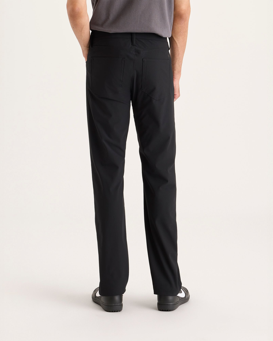 Back view of model wearing Beautiful Black Go Airweave 5-Pocket, Straight Fit.