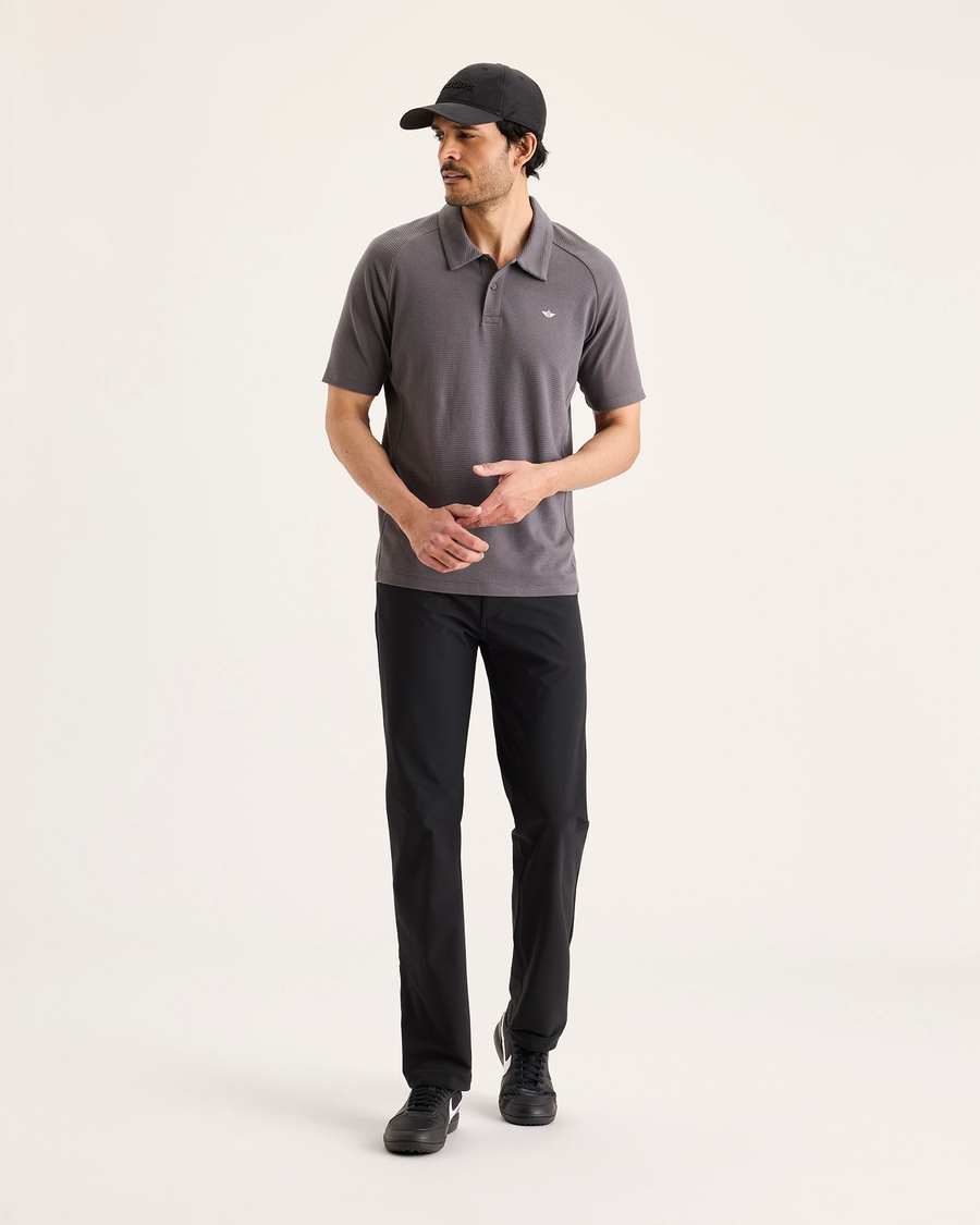 Front view of model wearing Beautiful Black Go Airweave 5-Pocket, Straight Fit.