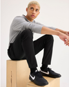 View of model wearing Beautiful Black Go Airweave Jogger, Slim Fit.