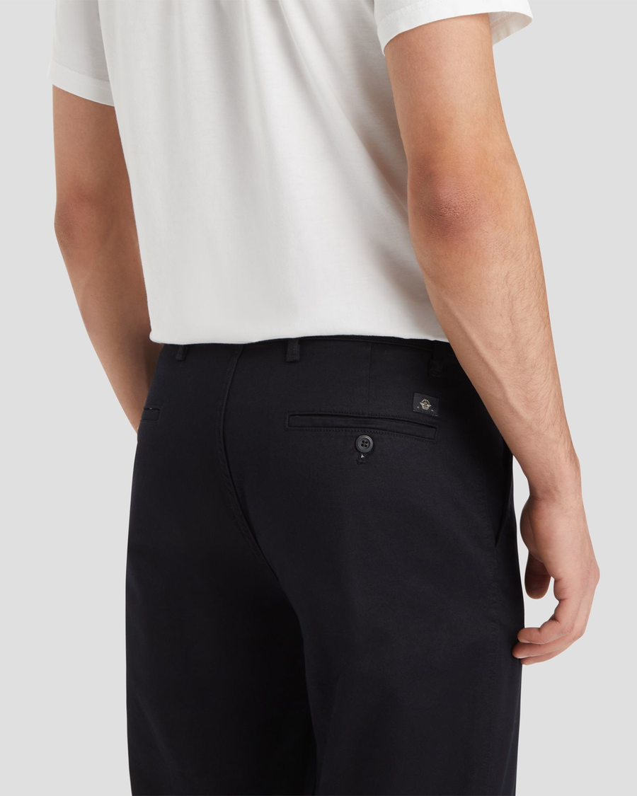 View of model wearing Beautiful Black Original Chinos, Straight Fit.