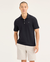 Front view of model wearing Beautiful Black Original Polo, Slim Fit.