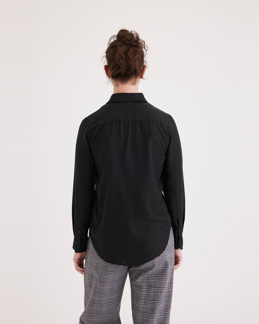 Back view of model wearing Beautiful Black Original Shirt, Regular Fit.