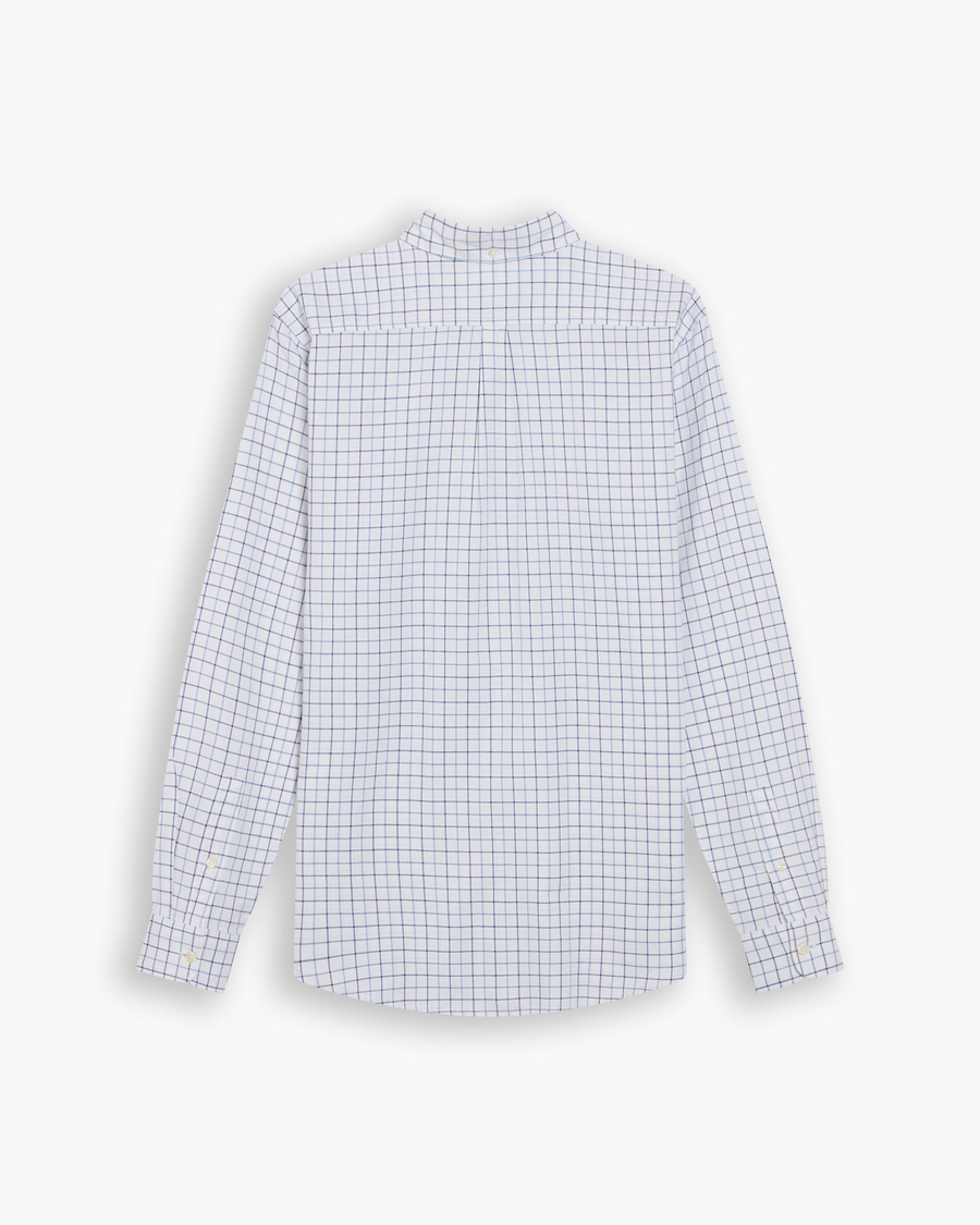 View of model wearing Bel Air Blue Oxford Shirt, Slim Fit.