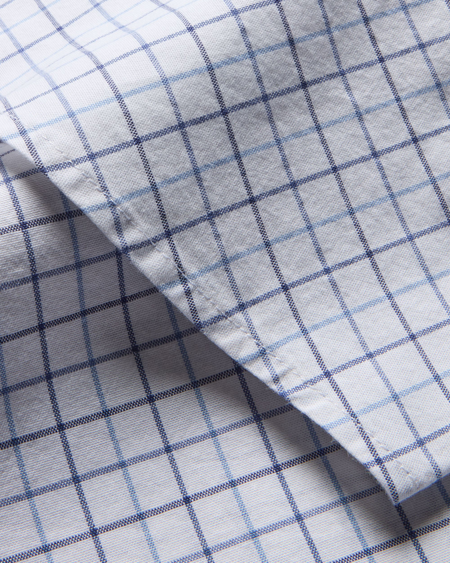 View of model wearing Bel Air Blue Oxford Shirt, Slim Fit.