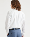 Back view of model wearing Bel Air Blue Signature Stain Defender Shirt, Classic Fit.