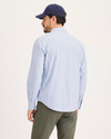 Back view of model wearing Bel Air Blue Ultimate Shirt, Regular Fit.