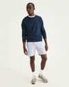 Front view of model wearing Bellwether Blue Pull On Shorts.