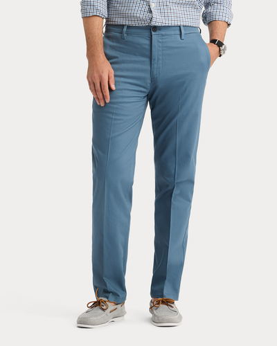 View of model wearing Bering Sea Signature Iron Free Khakis, Straight Fit with Stain Defender®.
