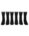 Back view of  Black 1/2 Cushion Athletic Crew Socks, 6 Pack.