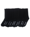 Front view of  Black 1/2 Cushion Athletic Crew Socks, 6 Pack.