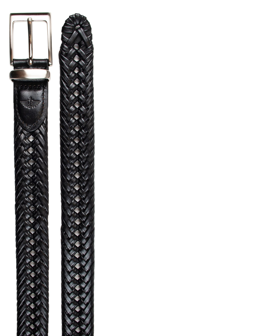 View of  Black 30MM Non-Reversible Braid Belt.