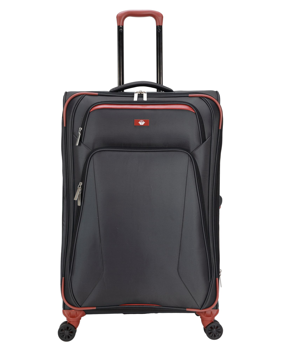 Front view of  Black Benton Luggage Set (3 Piece).