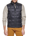 Front view of model wearing Black Box Quilt Puffer Vest, Regular Fit.