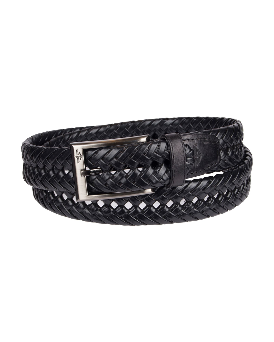 Leather Braided Belt, Black
