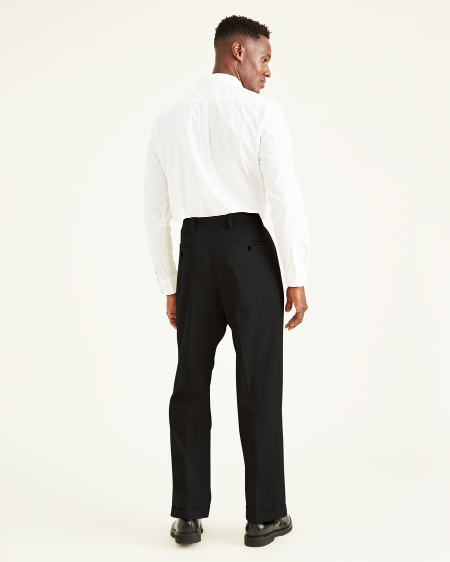 black dress shirt with khakis Dockers Relaxed Fit Easy Pleated Khaki Pants