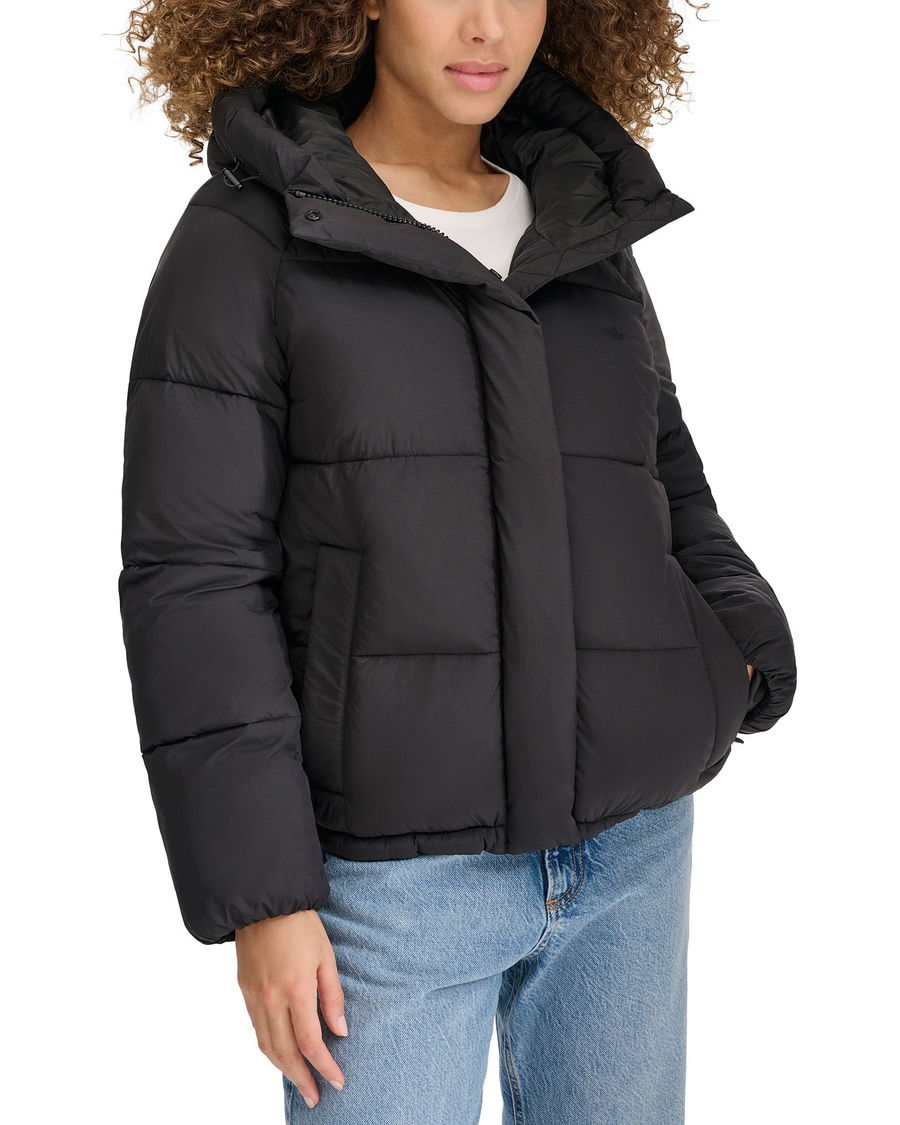 Black bubble puffer jacket online