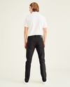 Back view of model wearing Black Jean Cut Pants, Slim Fit.