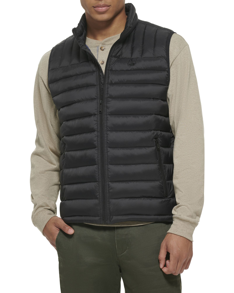 Men's Dockers Quilted Puffer Vest, Size: Medium, Black