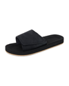 View of  Black Perforated Casual Slides.