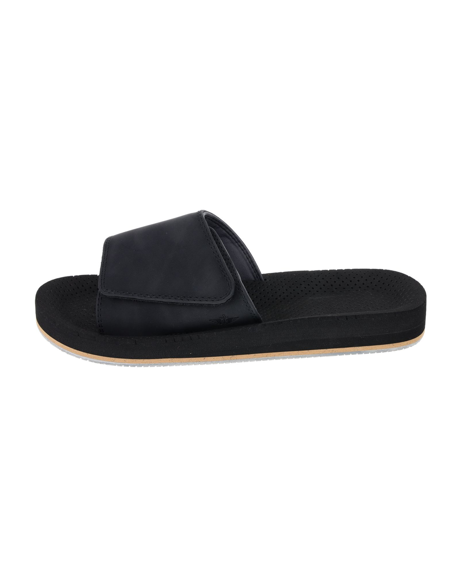 View of  Black Perforated Casual Slides.