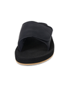 Front view of  Black Perforated Casual Slides.