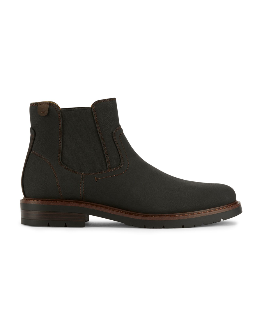 Side view of  Black Ransom Chelsea Boots.