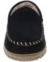 View of  Black Rugged Microsuede Moccasin Slippers.