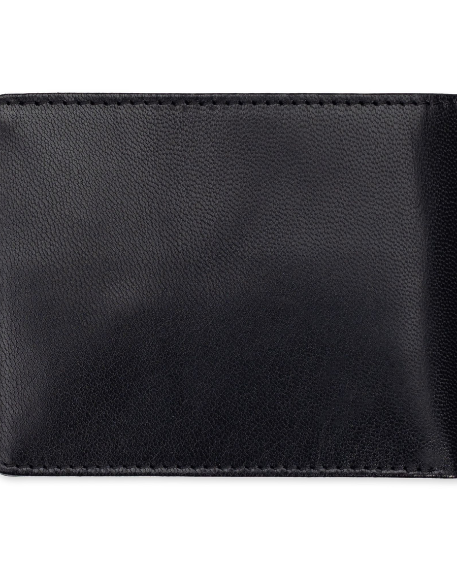 Back view of  Black Slimfold Wallet.