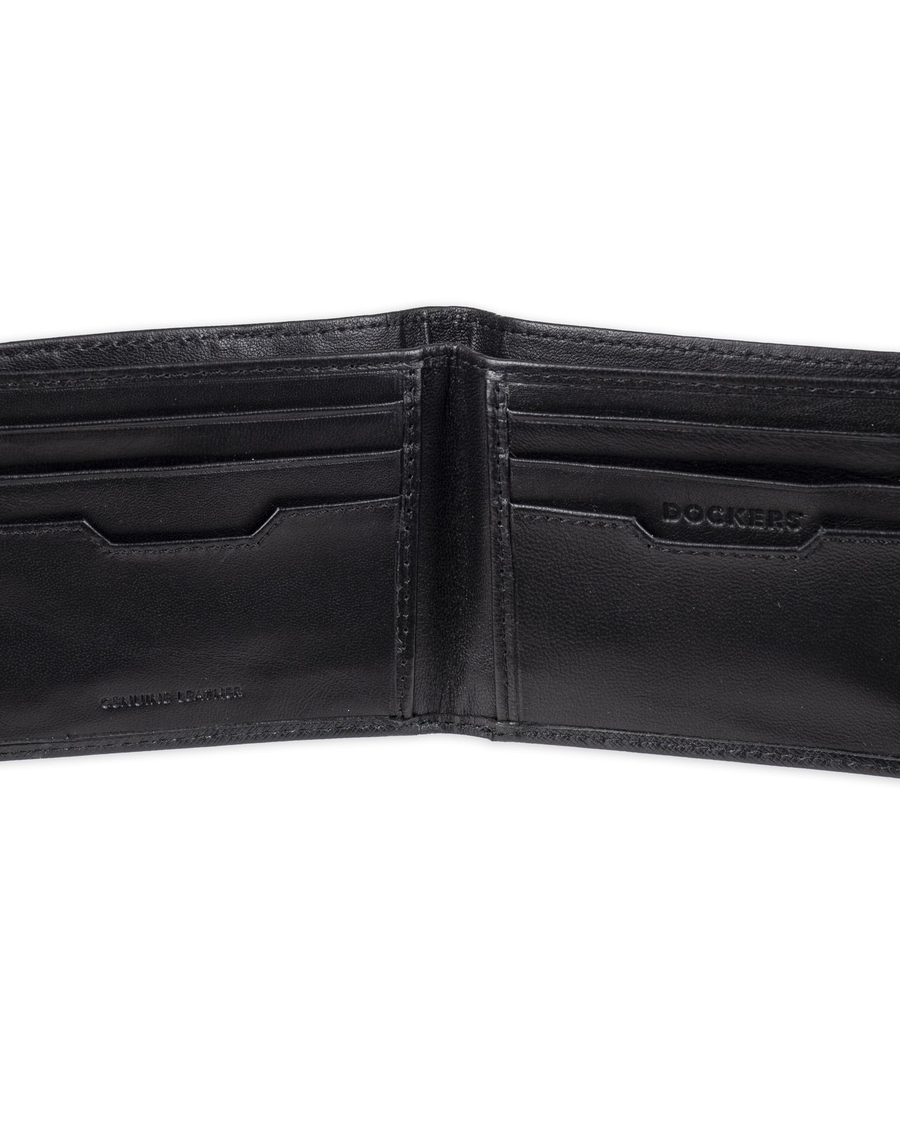 View of  Black Slimfold Wallet with Divider.