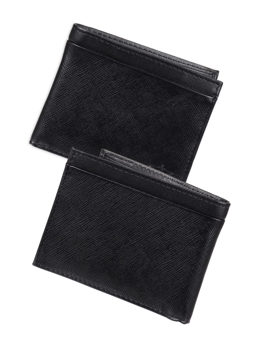 View of  Black Slimfold Wallet with Divider.