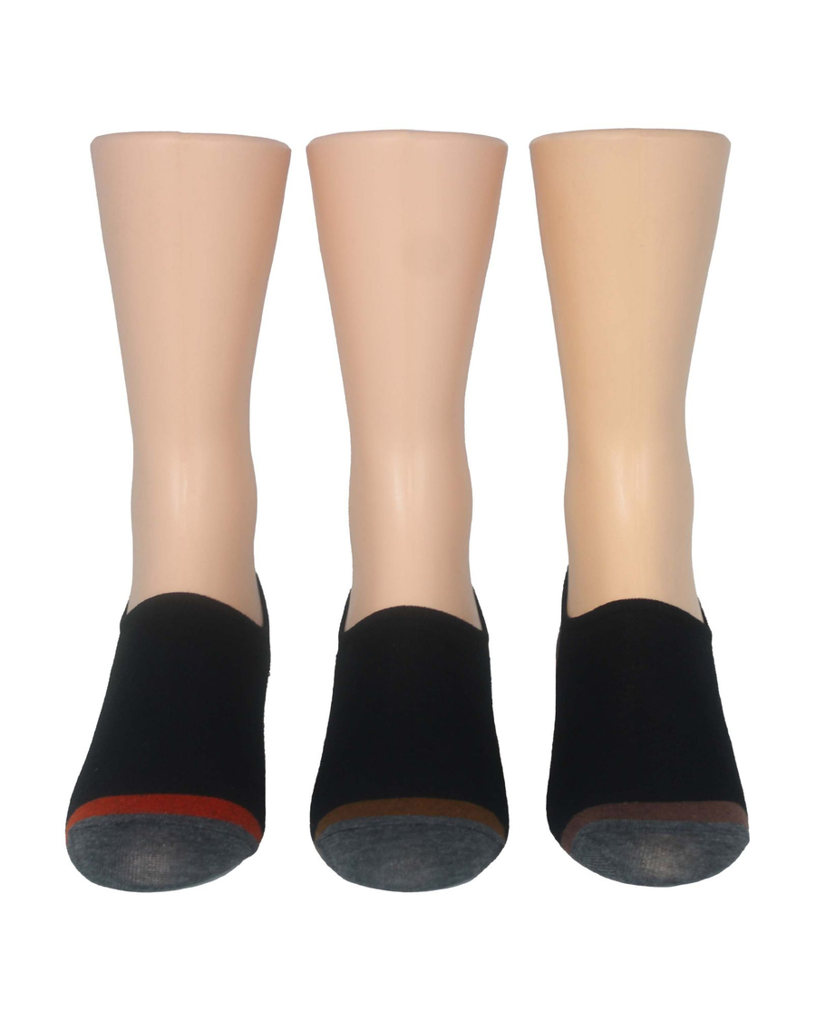 Back view of  Black Sock Liners, 3 Pack.