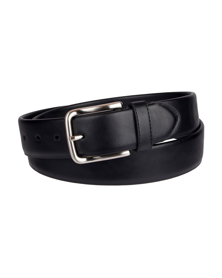 Front view of  Black Stretch Tab Belt.