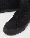 View of  Black Twill Forbes High Top Sneakers.
