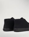 Back view of  Black Twill Forbes High Top Sneakers.