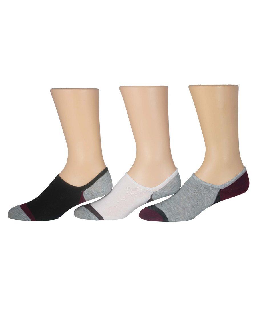 View of  Black / White / Grey Sock Liners, 3 Pack.